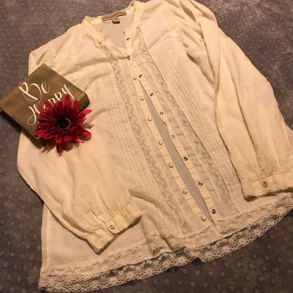 NINE WEST Vintage America Jeans Shirt SIZE L